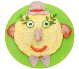 creative egg breakfast for child face form