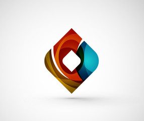 Abstract geometric company logo square, rhomb