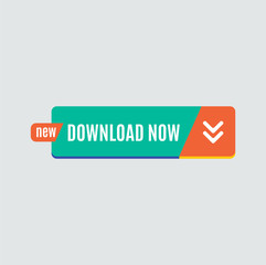 Colorful download web button. Modern flat design.