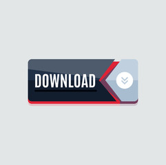 Colorful download web button. Modern flat design.