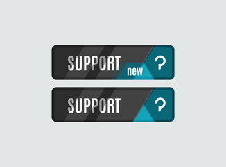 Support button, futuristic hi-tech UI design