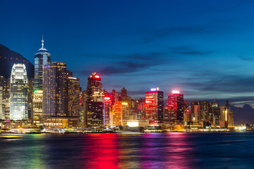 Fototapeta premium Nocny widok Hongkongu