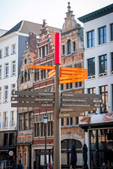 Sign with directions in Atwerp, Belgium