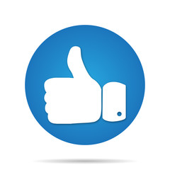 thumb up icon on blue circle background