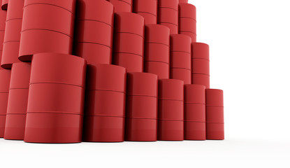 Petrol barrels on white background rendered