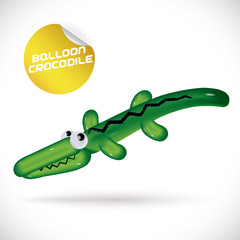 Glossy Balloon Crocodile Illustration
