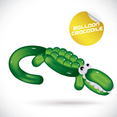 Glossy Balloon Crocodile Illustration
