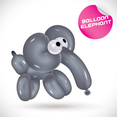 Glossy Balloon Elephant Illustration
