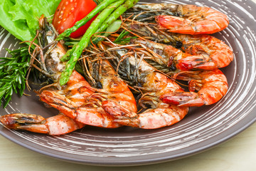 Grilled prawns