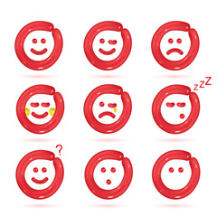 Vector Balloon Smiles Icons
