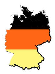Fototapeta premium Deutschlandkarte mit Nationalfarben