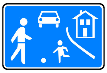 Verkehrsschild Beginn eines verkehrsberuhigten Bereiches