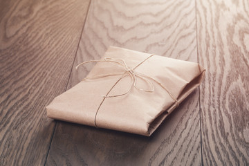 vintage style parcel wrapped with rope