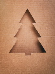 postcard with paper christmas tree