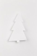 Obraz premium paper christmas tree on white background