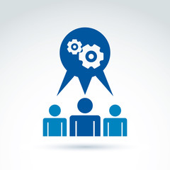 Vector illustration of gears - enterprise system theme, organiza