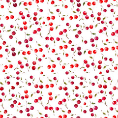 Cherry Pattern. 	
Pattern painted using watercolors made by hands