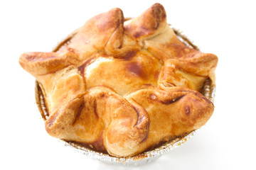 poruguese empada de frango on white isolated background