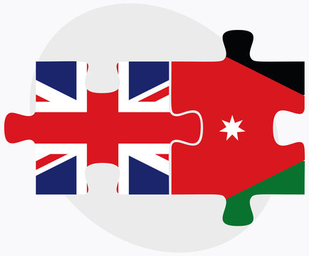 United Kingdom and Jordan Flags