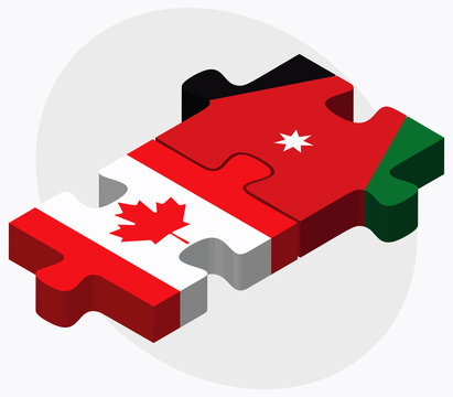 Canada and Jordan Flags