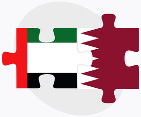 United Arab Emirates and Qatar Flags