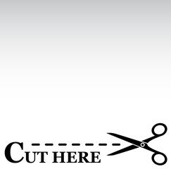 cutting line with scissors gray background