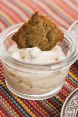 spanish snack crackers with black olives and anchois