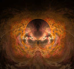 Burning plasma flows in a dark space. - obrazy, fototapety, plakaty