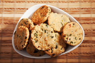 Homemade biscuits with onion