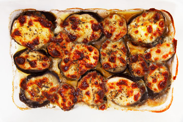 Eggplants with mozzarella and basil