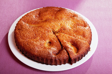 Homemade cake with fruits