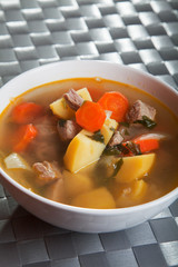 Veal soup with vegetables