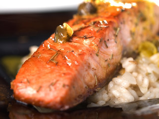 Salmon with capers sauce