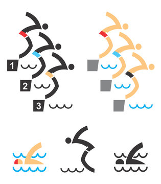 Swimming icons