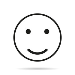 Face sign icon with shadow