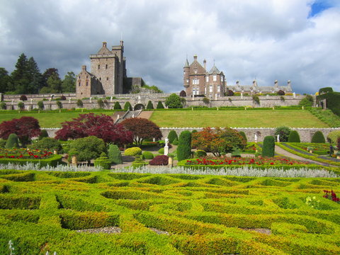 Scottish castle and formal gardens