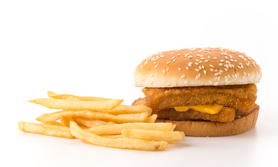 hamburgers on white background
