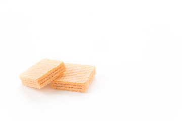 orange wafer on white background