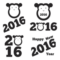 Vector monkey of 2016 year