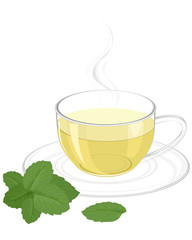 Cup with green tea