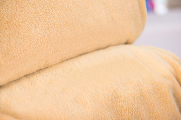 Fototapeta na wymiar two brown rolled towel