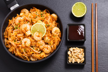 Pad Thai. Thailand's national dishes, stir-fried rice noodles