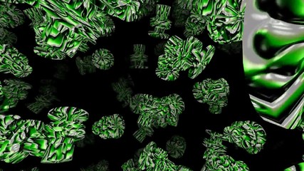 Decorative video - green cylinders