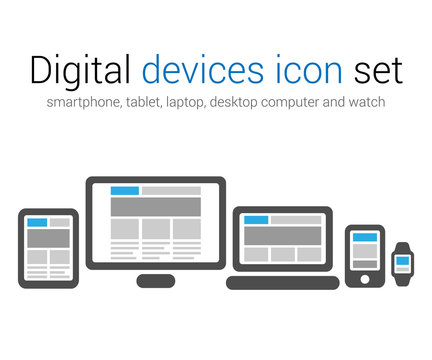 Digital devices icon set