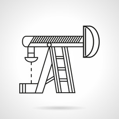 Thin line oil derrick vector icon
