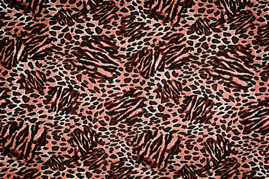Texture fabric of red leopard