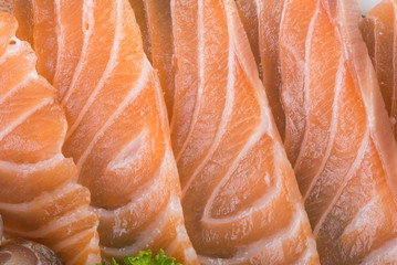 japanese cuisine. sashimi on the background