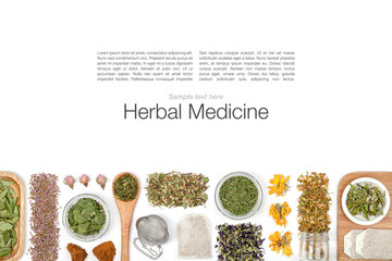 herbal tea on white background 