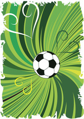 Obraz premium Abstract green football background with hearts.Vertical banner