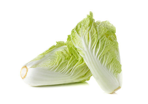fresh Chinese cabbage on white background
